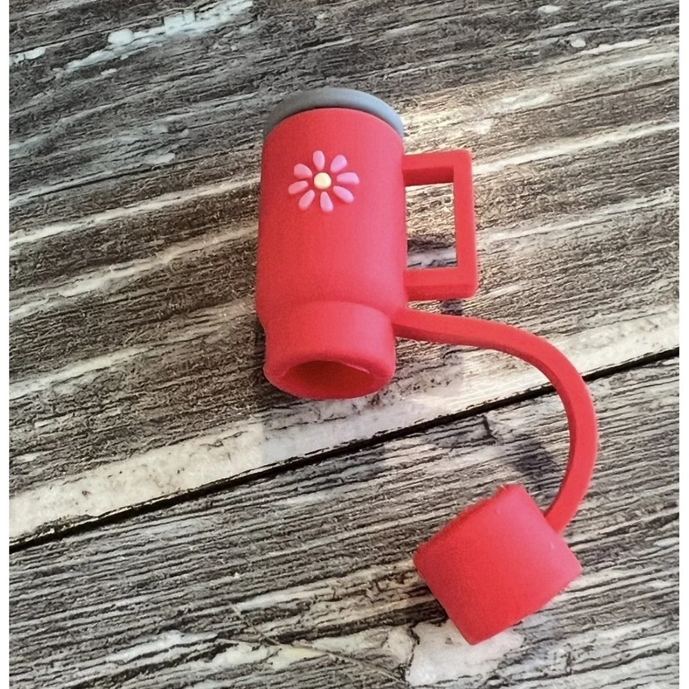 Myomi Stanley Cup 1 Straw Cap‎ Cover Silicone Protector Red Topper Piece New